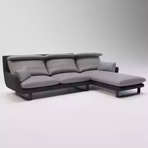 16 - Bronwyn - Grey Fabric Corner Sofa 3D model