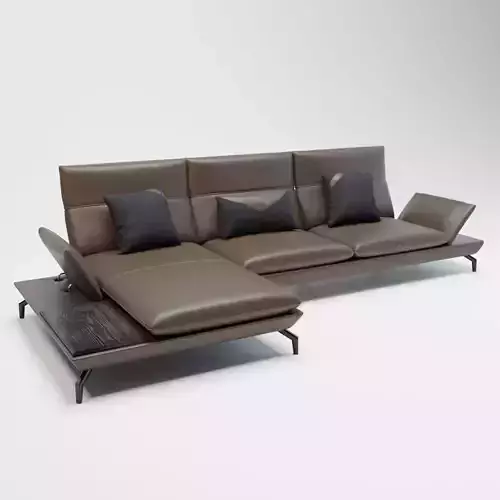 14 - Johnie Brown Leather Corner Sofa 3D model 14 - Johnie Brown Leather Corner Sofa 3D model