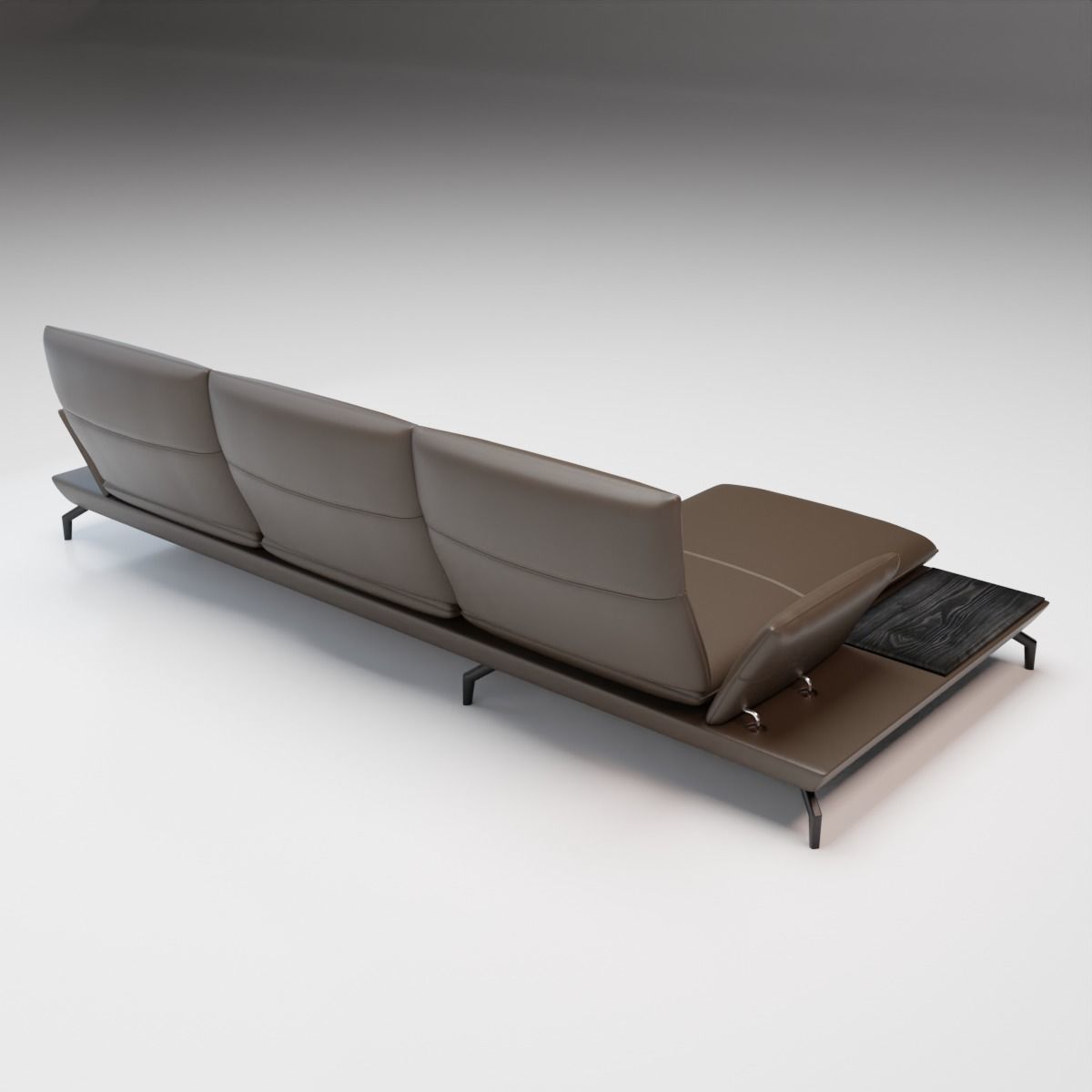 14 - Johnie Brown Leather Corner Sofa 3D model_3
