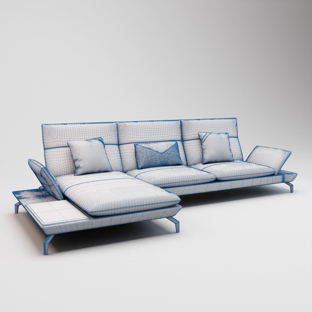 14 - Johnie Brown Leather Corner Sofa 3D model_1