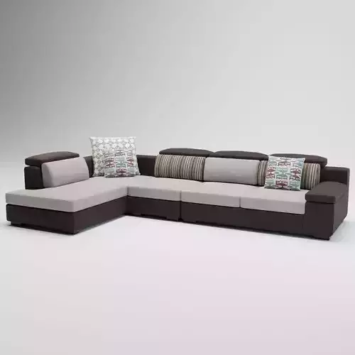 12 - Sanford - Brown - Fabric Corner Sofa 3D model 12 - Sanford - Brown - Fabric Corner Sofa 3D model