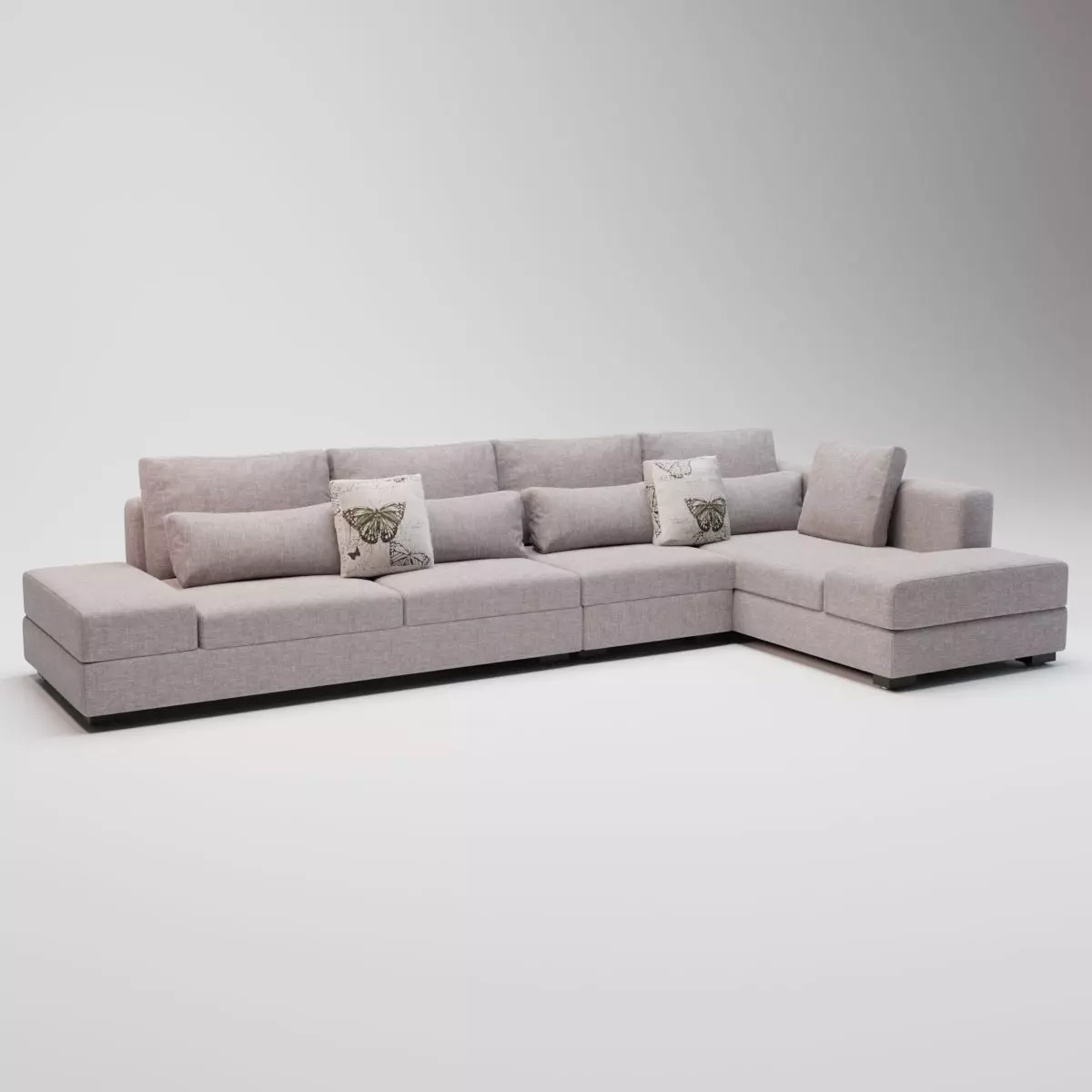 11 - Keely - Grey Fabric Corner Sofa 3D model_0