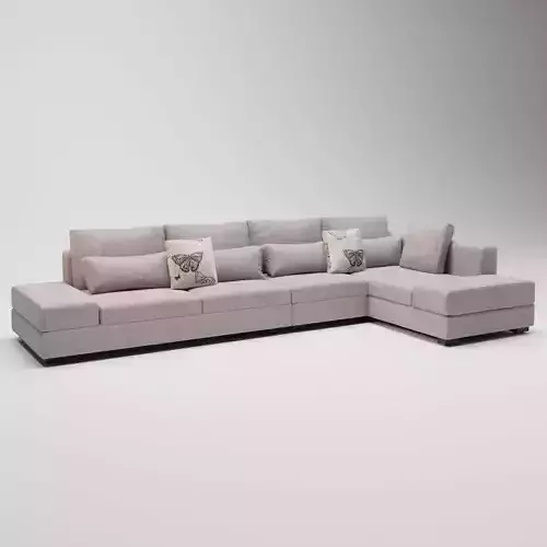 11 - Keely - Grey Fabric Corner Sofa 3D model