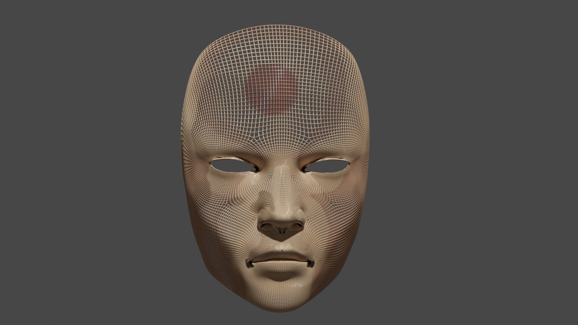 Human mask Low-poly 3D model_5