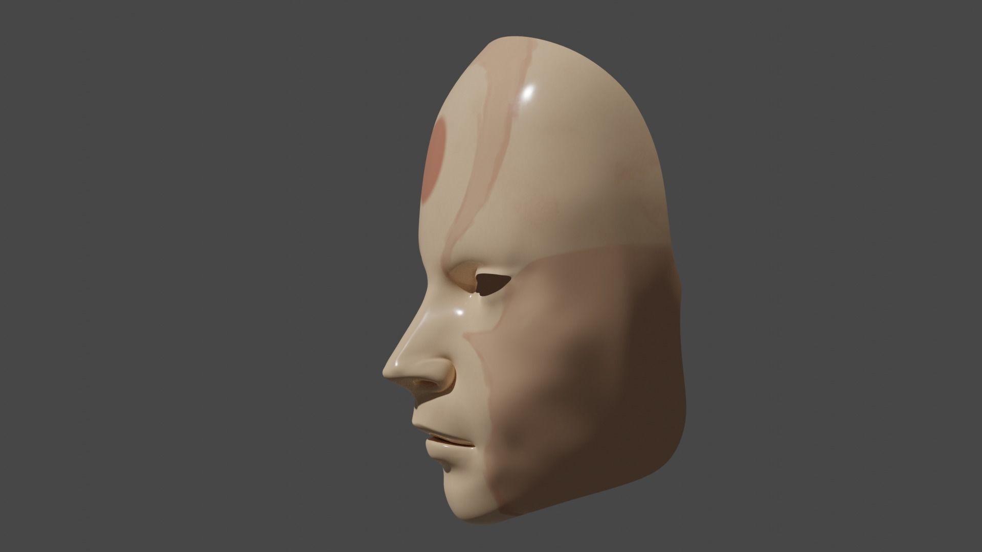 Human mask Low-poly 3D model_1