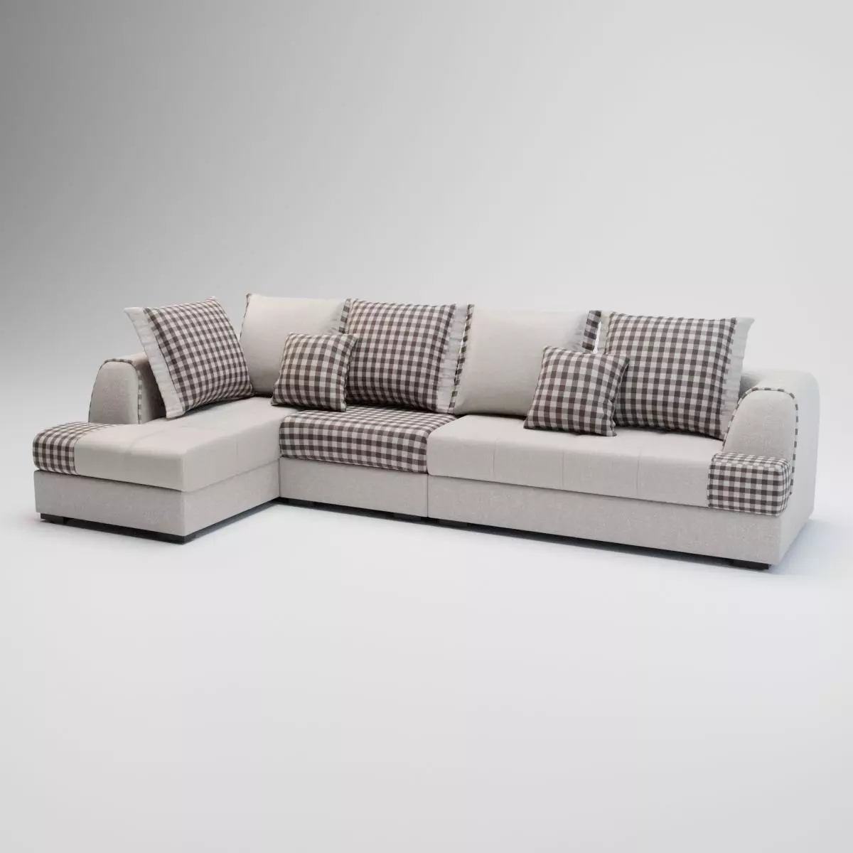 08 - Kina - Beige Fabric Corner Sofa 3D model_0