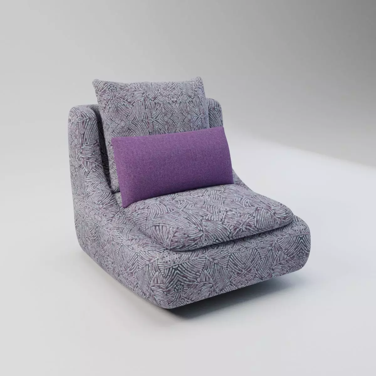 06 - Daron - Grey - Fabric Armchair 3D model_0