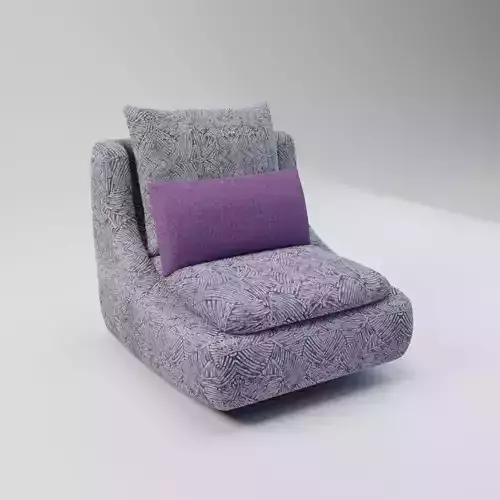 06 - Daron - Grey - Fabric Armchair 3D model 06 - Daron - Grey - Fabric Armchair 3D model