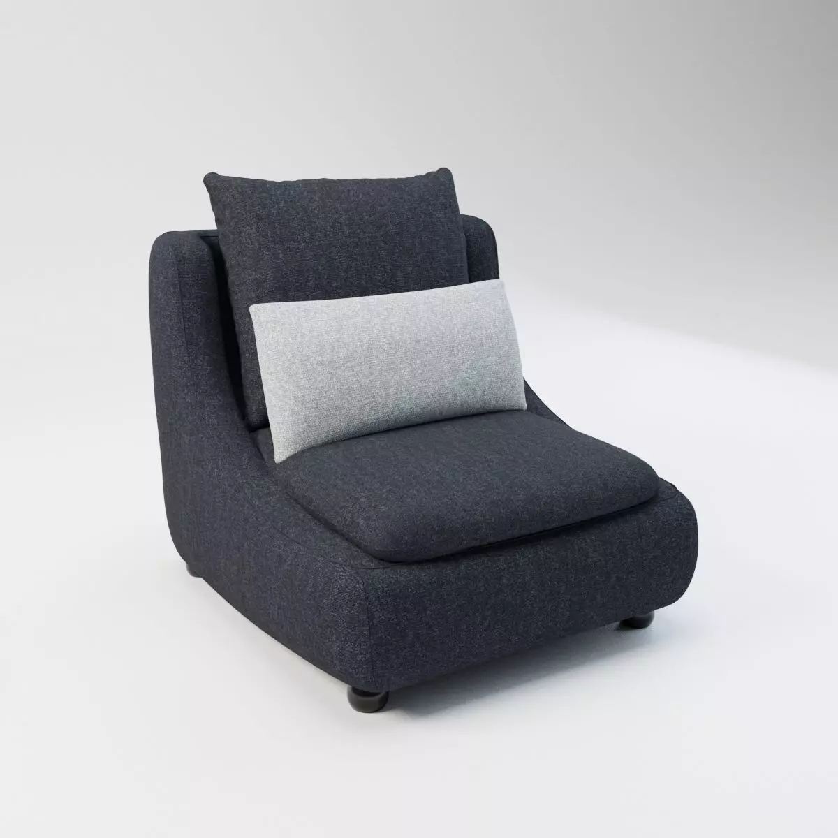 05 - Daron - Grey Fabric Armchair 3D model_0