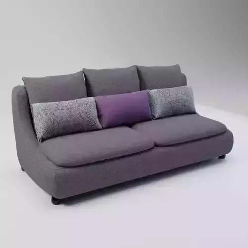 04 - Daron - Grey Fabric 3-Seater Sofa 3D model 04 - Daron - Grey Fabric 3-Seater Sofa 3D model
