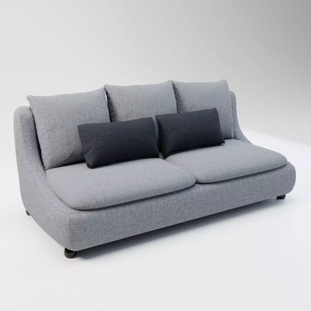 01 - Daron - Grey - Fabric 3-Seater Sofa 3D model_0