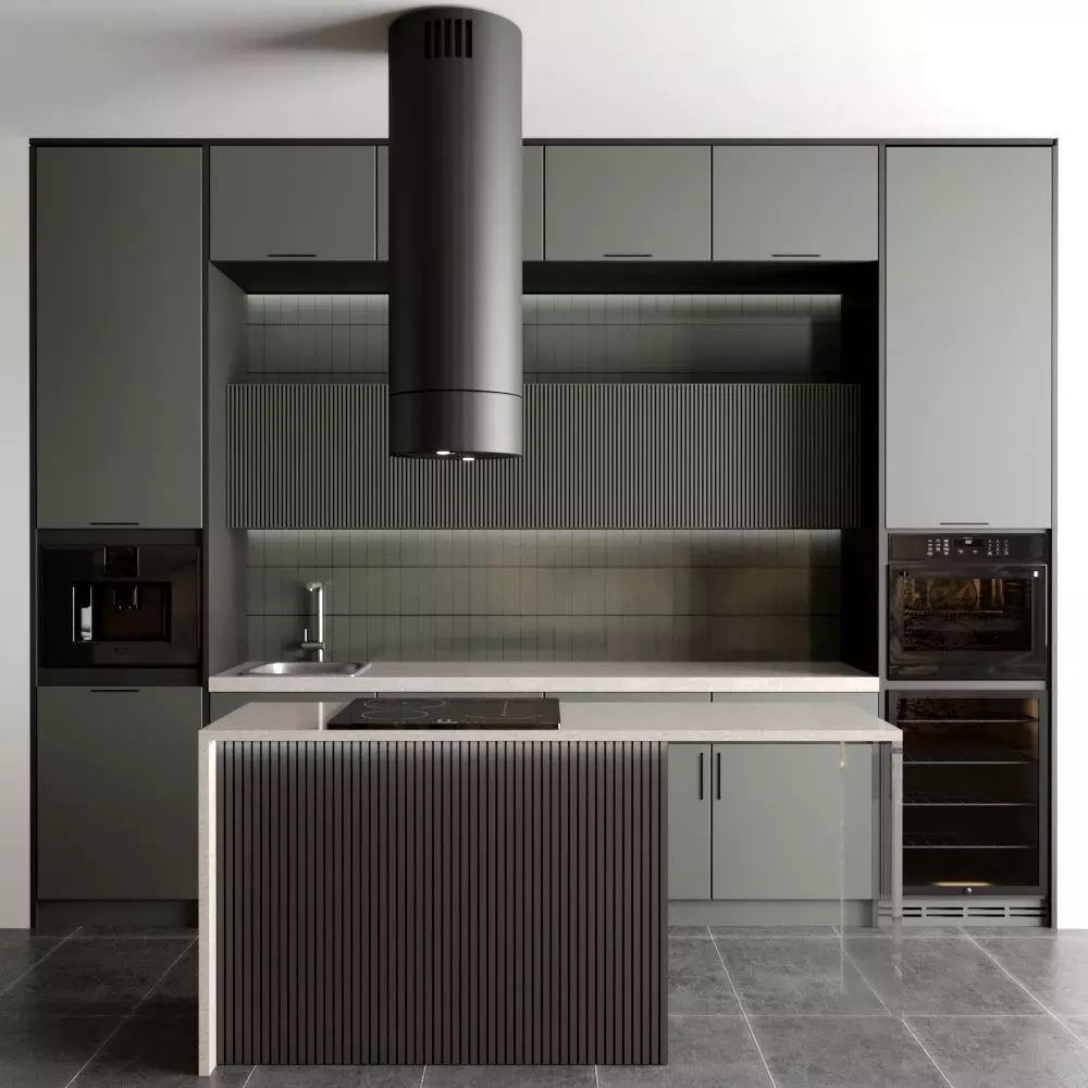 modern kitchen with 5 appliance kitchen Free 3D model
