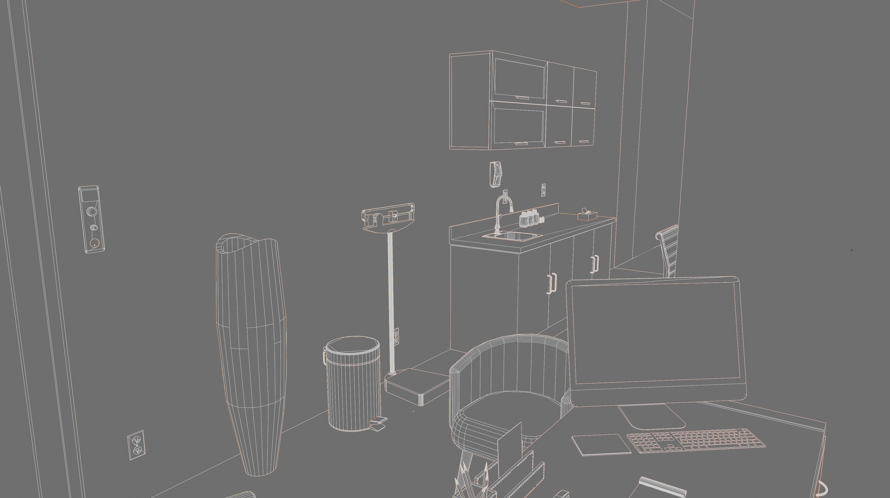 MEDICAL SPACES-DOCTOR OFFICE-DENTIST CLINIC 3D model_10