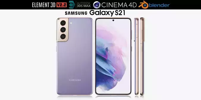 Samsung Galaxy S21 purple 3D model