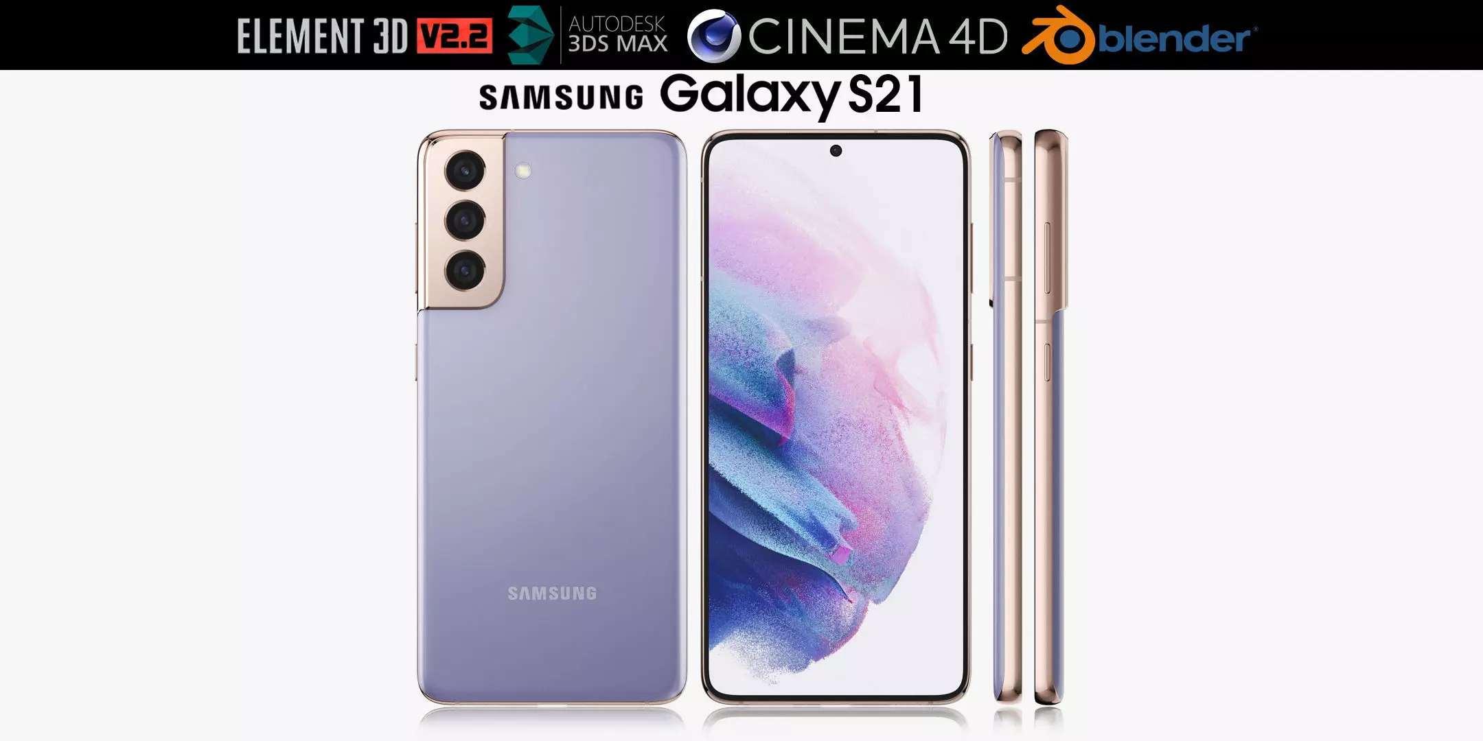 Samsung Galaxy S21 purple 3D model_0
