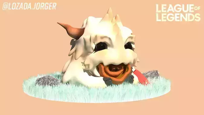 Poro eating cookie League of legends 