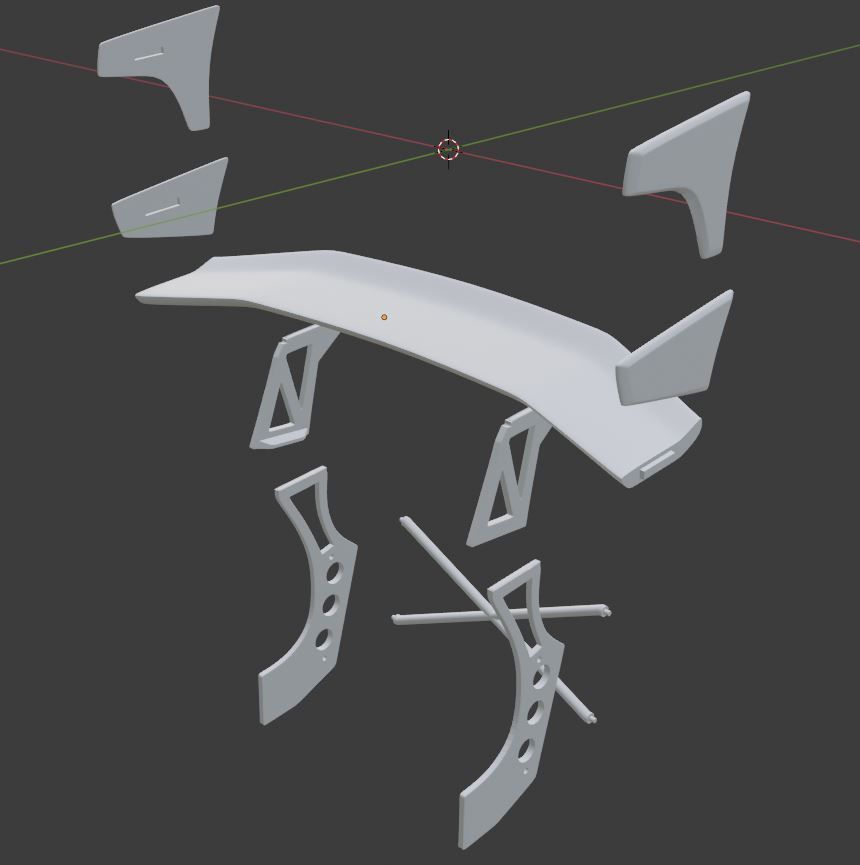 CUSTOMIZABLE WING SET FOR RC AND DIECAST 3D print model_9