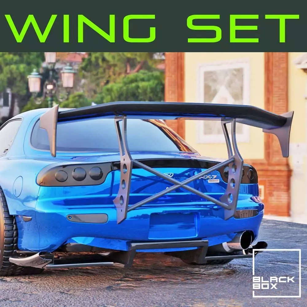 CUSTOMIZABLE WING SET FOR RC AND DIECAST 3D print model_0