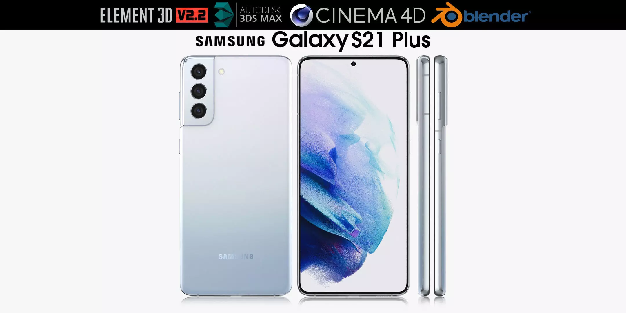 Samsung Galaxy S21 Plus silver 3D model