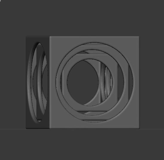 The tri-cube cube with hole in middle 3D print model_5