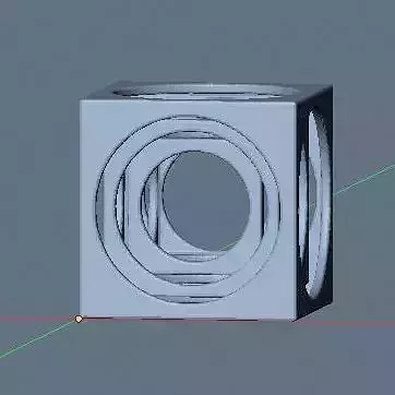 The tri-cube cube with hole in middle