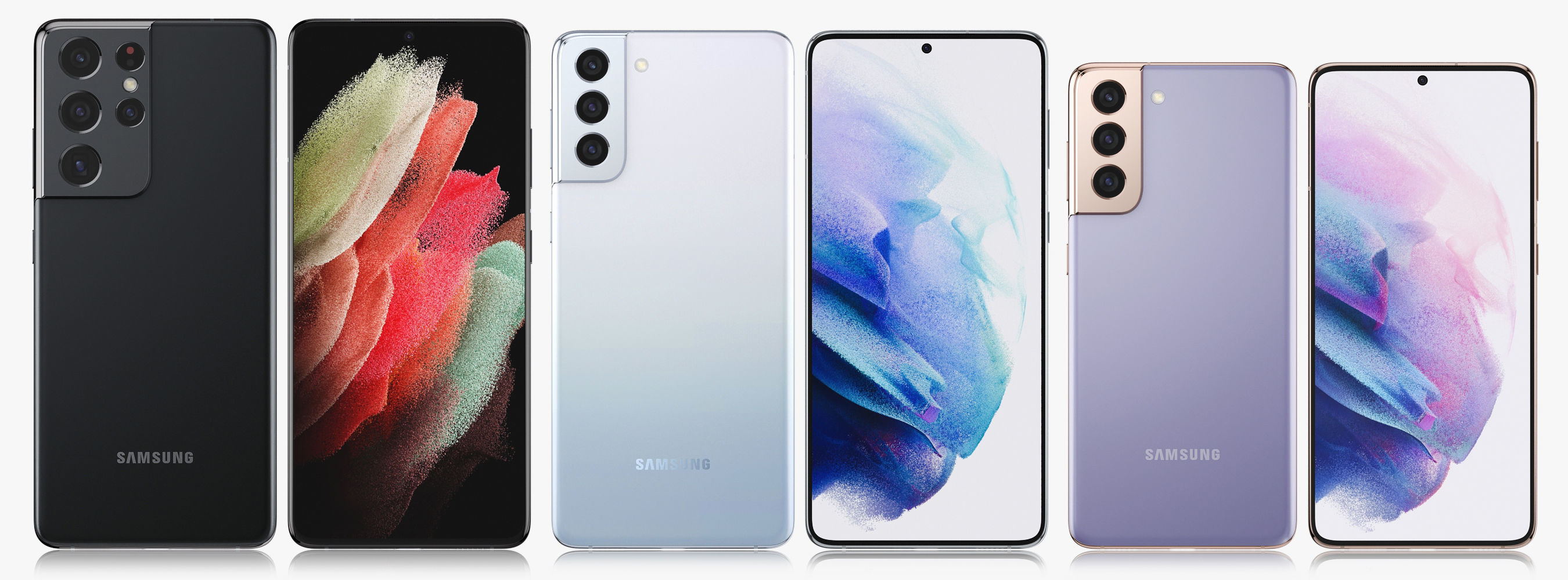 Samsung Galaxy S21 and S21 Plus and S21 Ultra 3D model_2