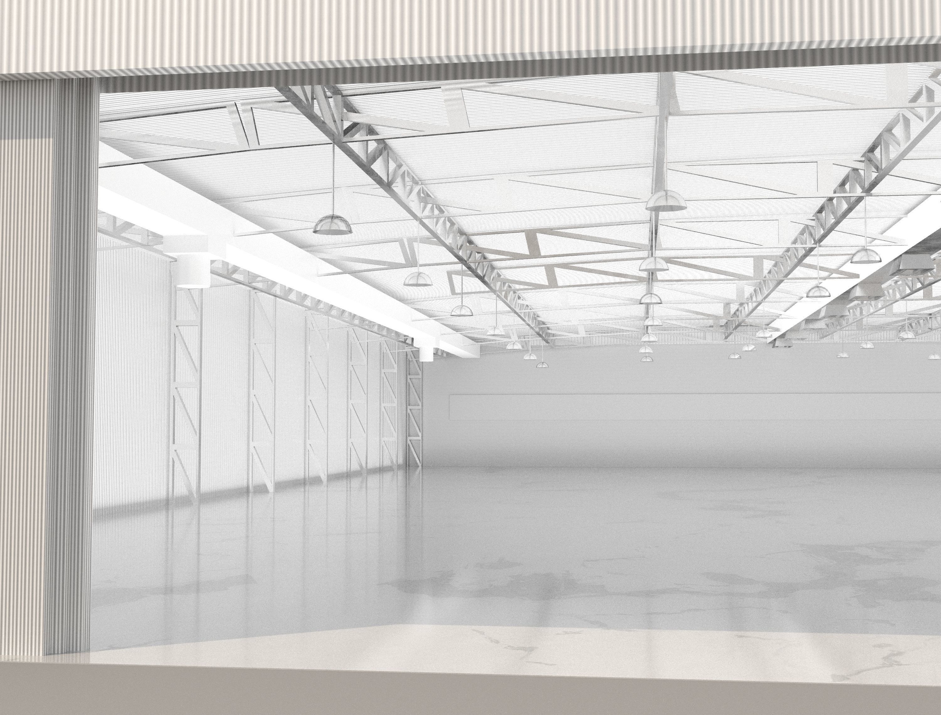 Industrial Metal Hangar 3D model_1
