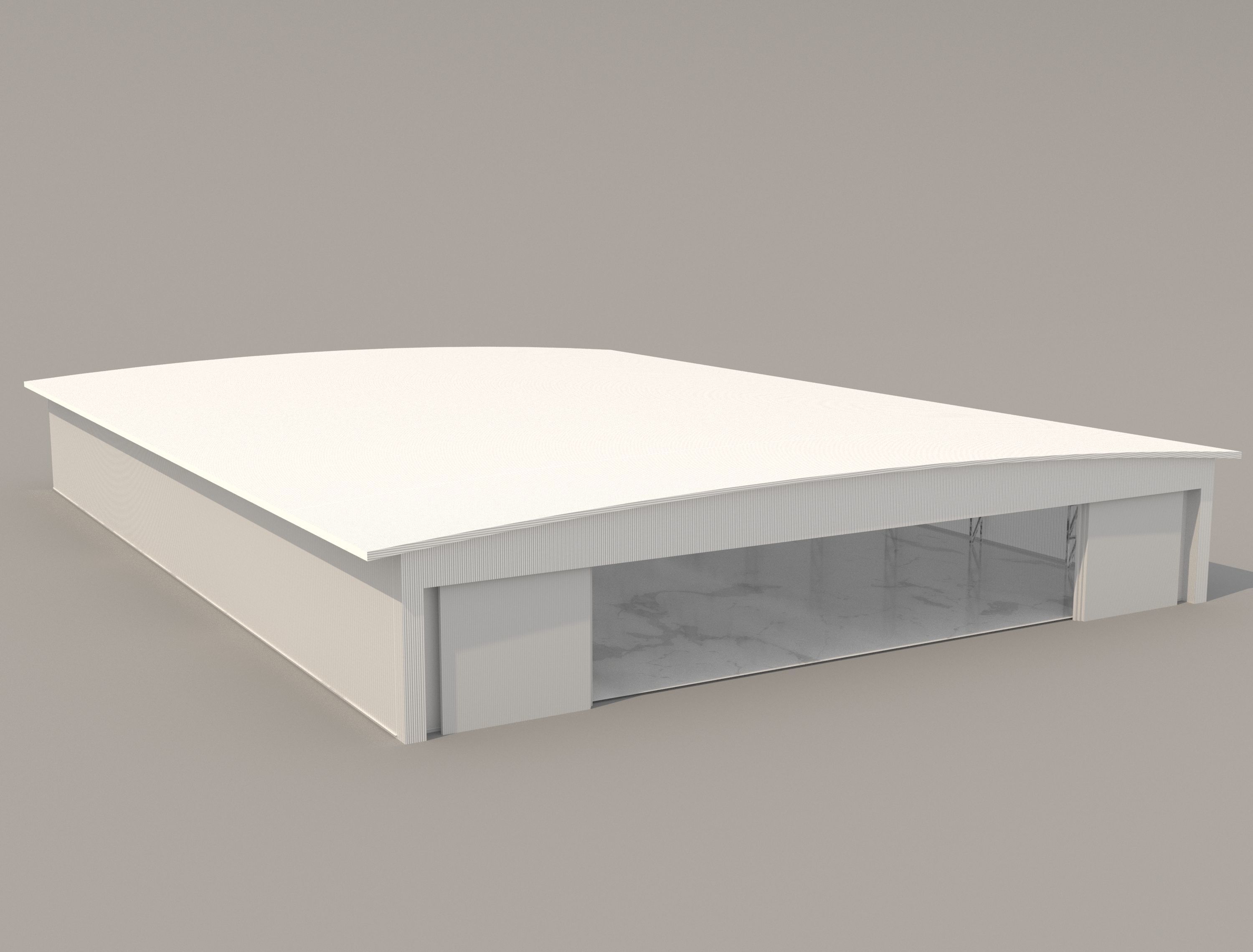 Industrial Metal Hangar 3D model_3