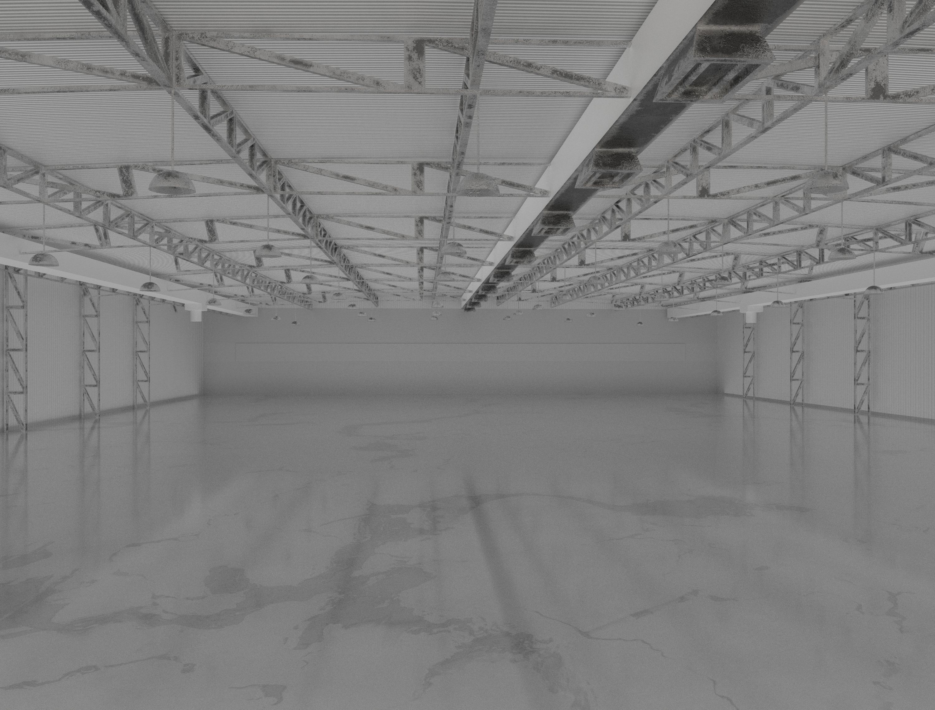 Industrial Metal Hangar 3D model_2