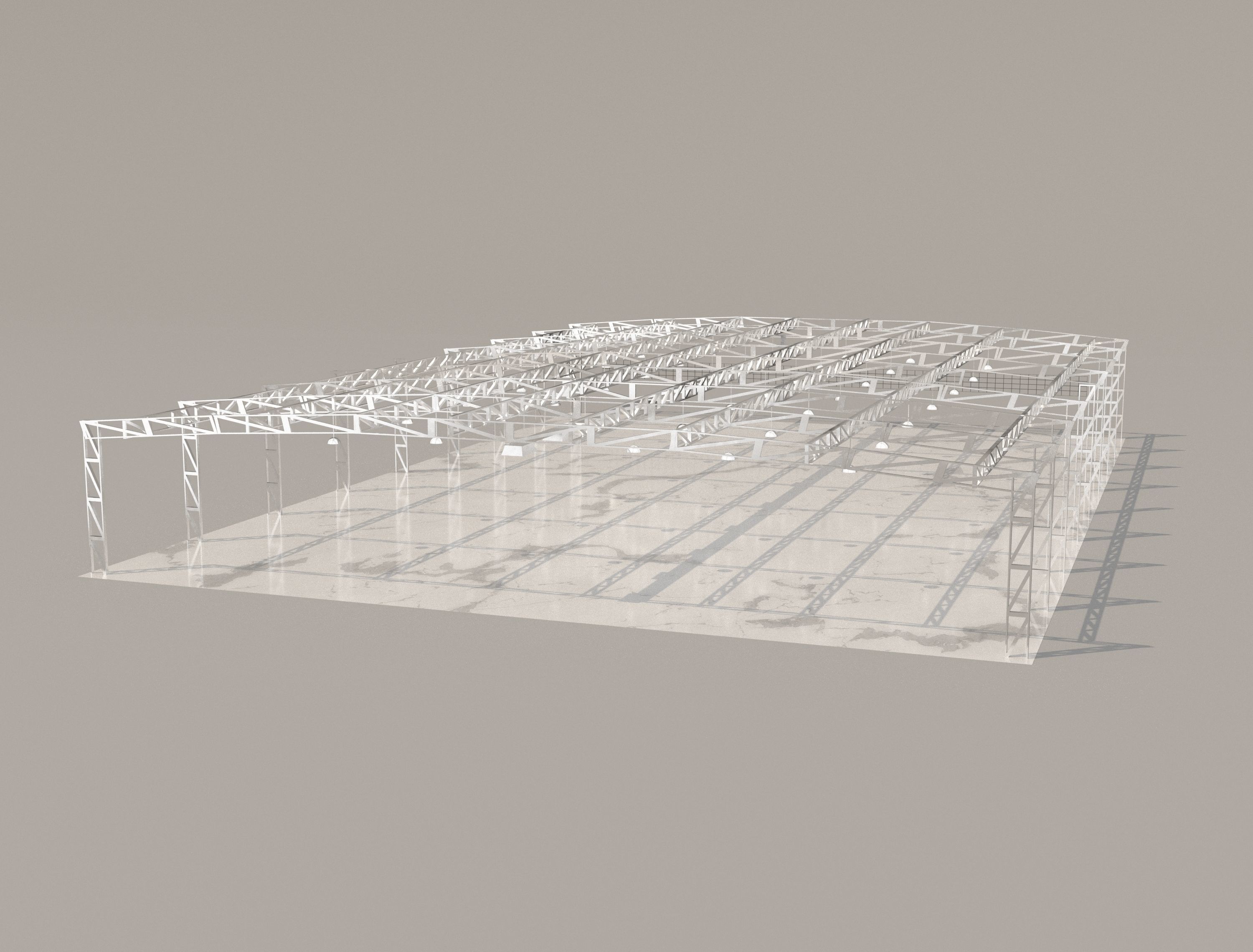 Industrial Metal Hangar 3D model_8