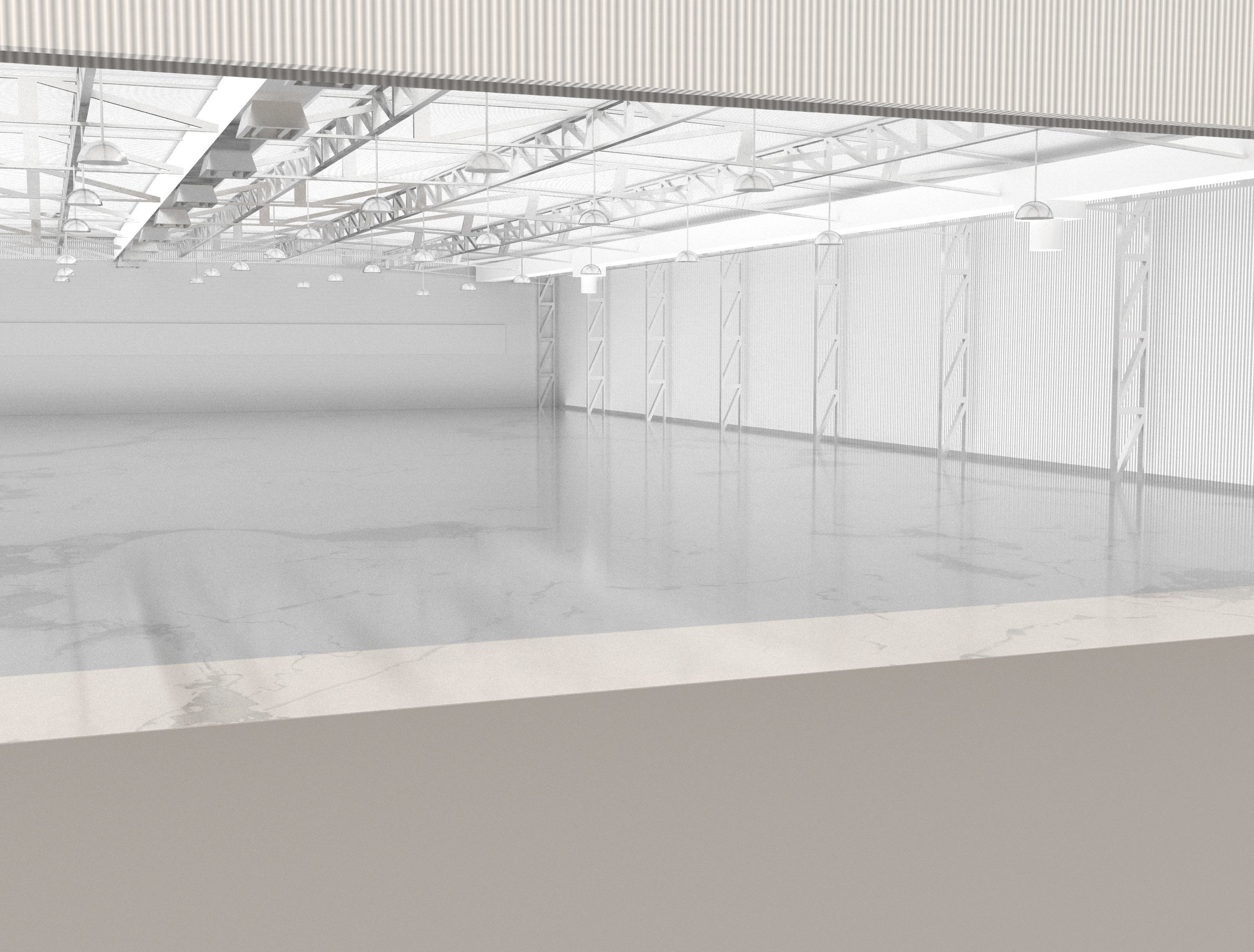 Industrial Metal Hangar 3D model_4