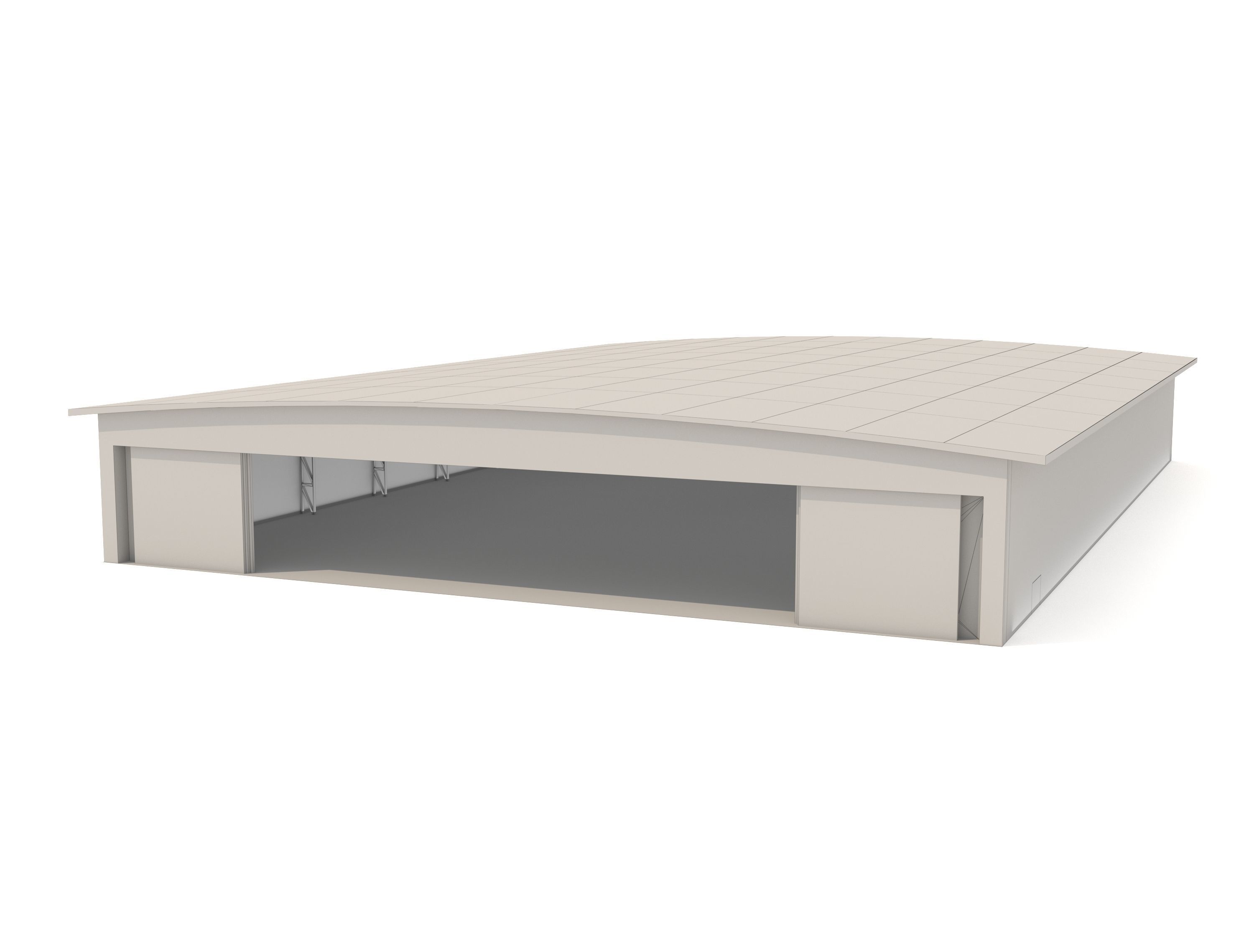 Industrial Metal Hangar 3D model_9