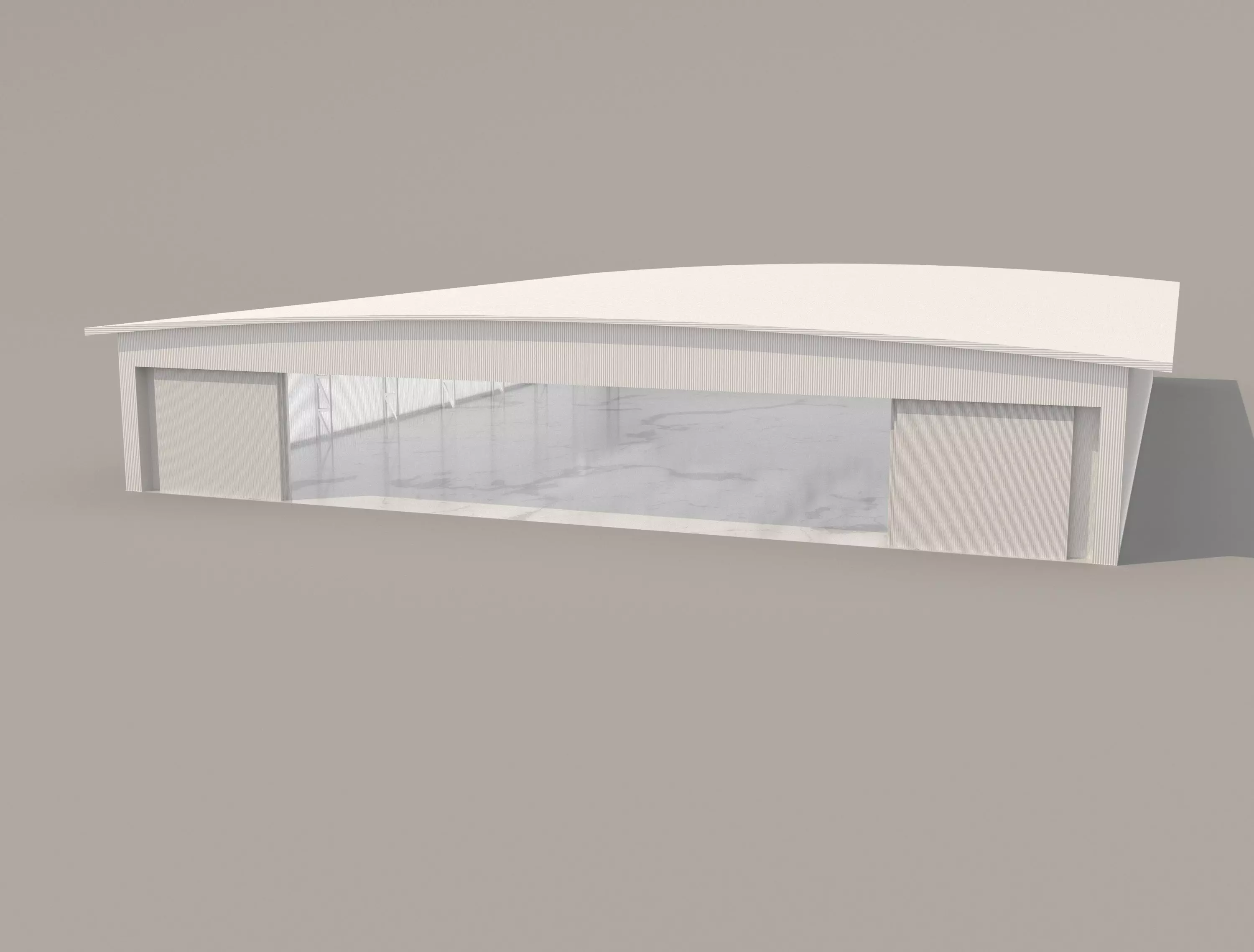 Industrial Metal Hangar 3D model_0