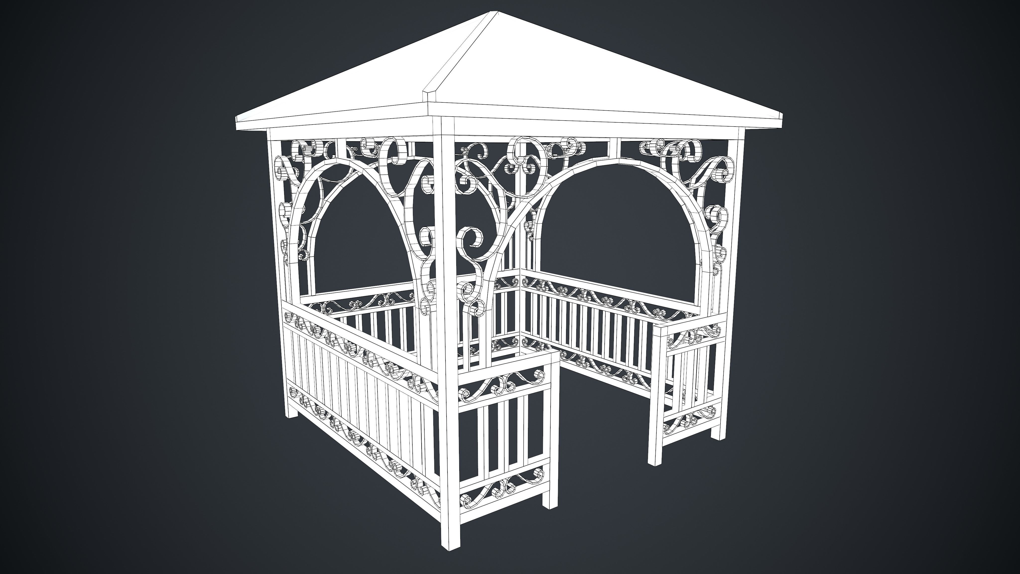 Alcove Worn Rust Low-poly 3D model_3