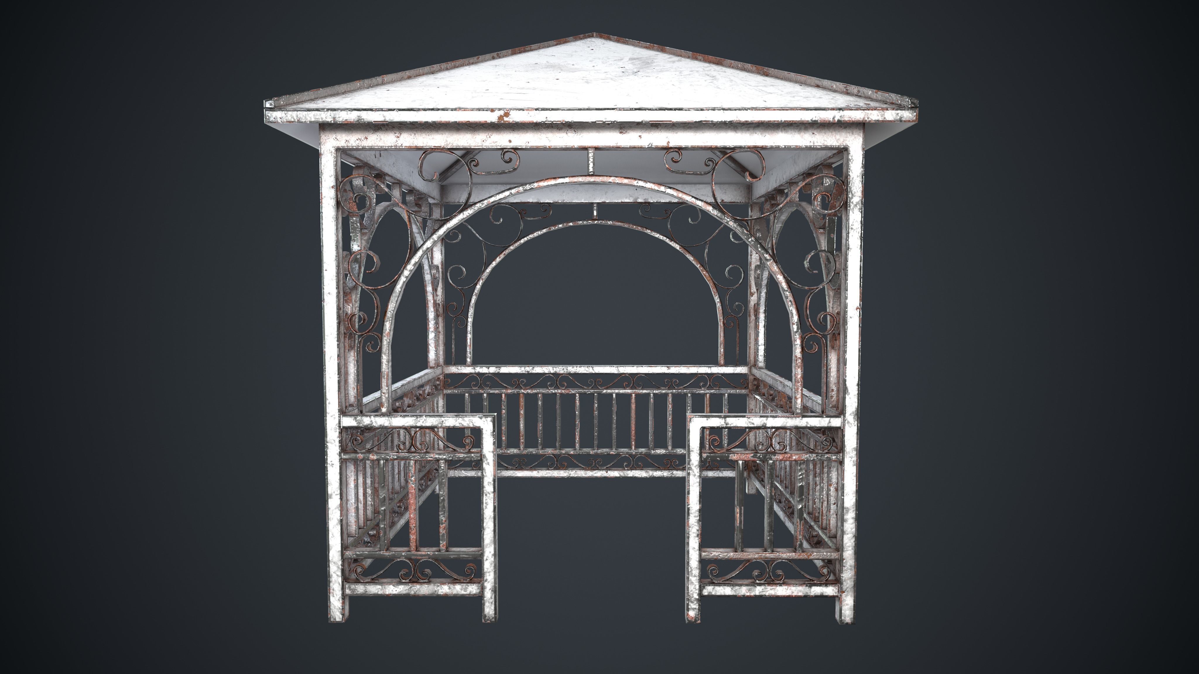 Alcove Worn Rust Low-poly 3D model_2