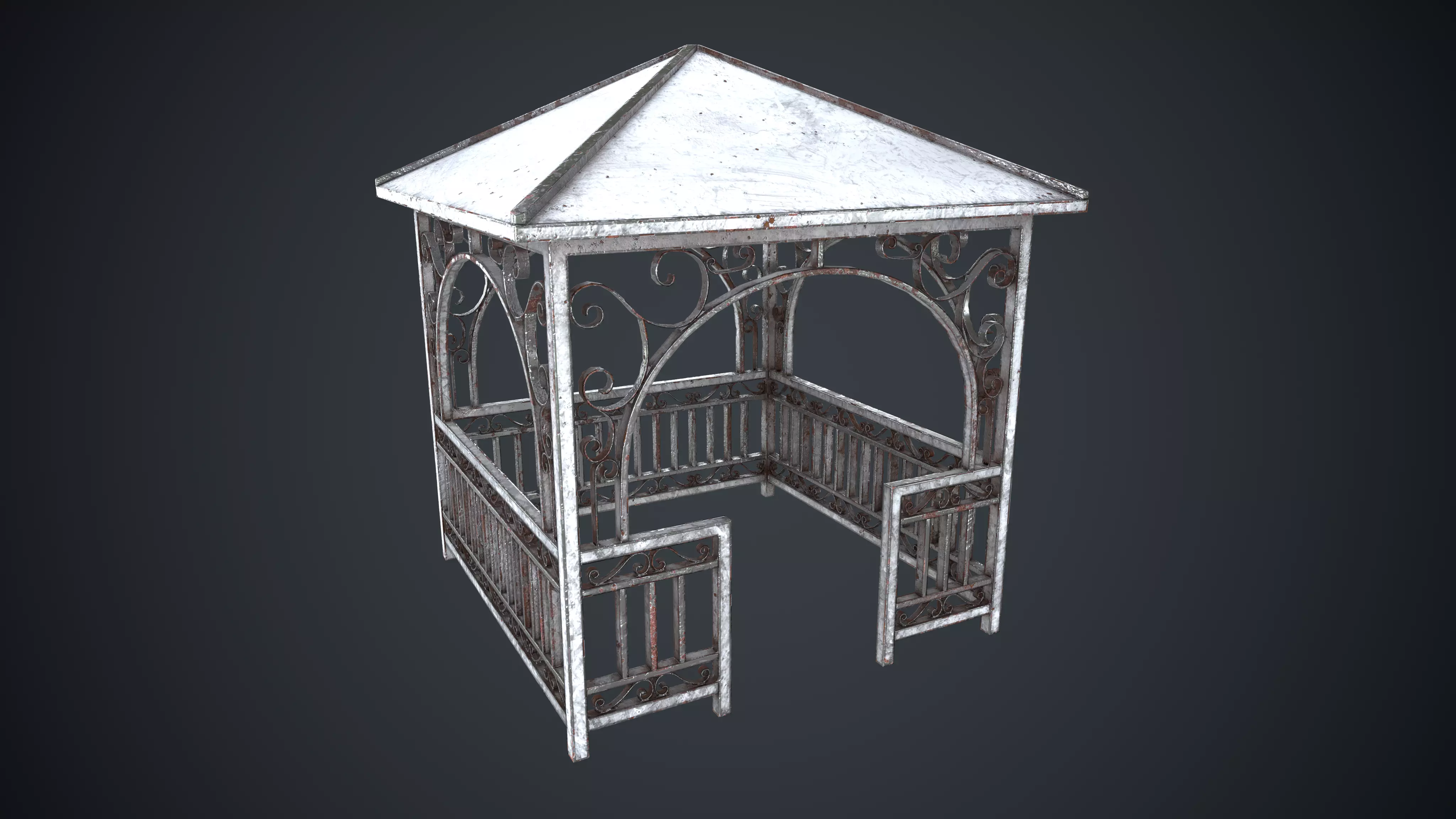 Alcove Worn Rust Low-poly 3D model_0