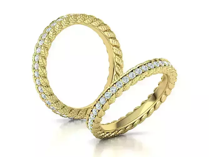 Leaves Wedding Band Ring Own design Rose leaves 3dmodel 3D print model