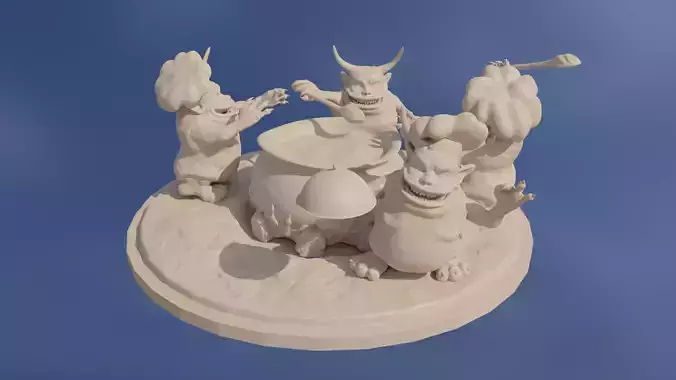 Nurglings with cauldron diorama