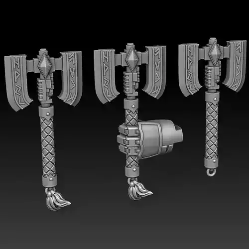 Space Puppies Star Wolves Dreadnought Powered Axe of Frost 3D print model