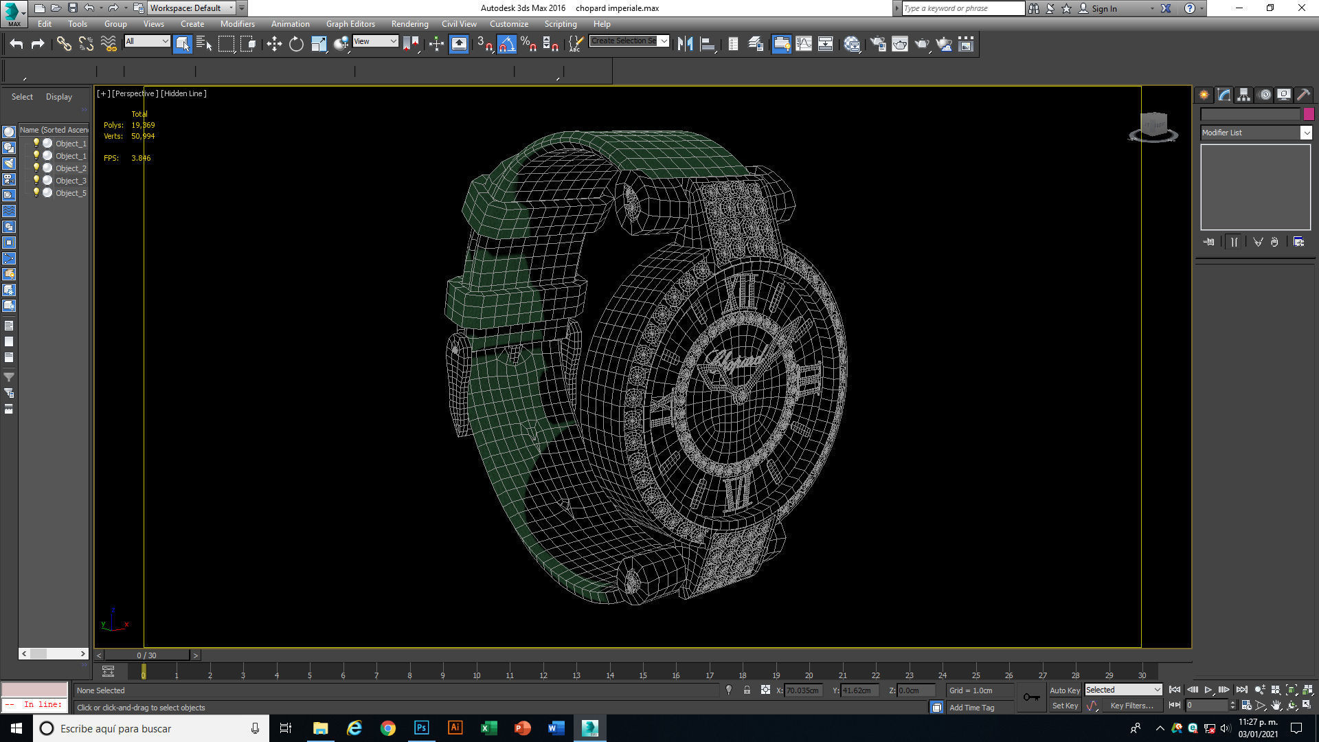 Chopard Imperiale Watch Low-poly 3D model_9