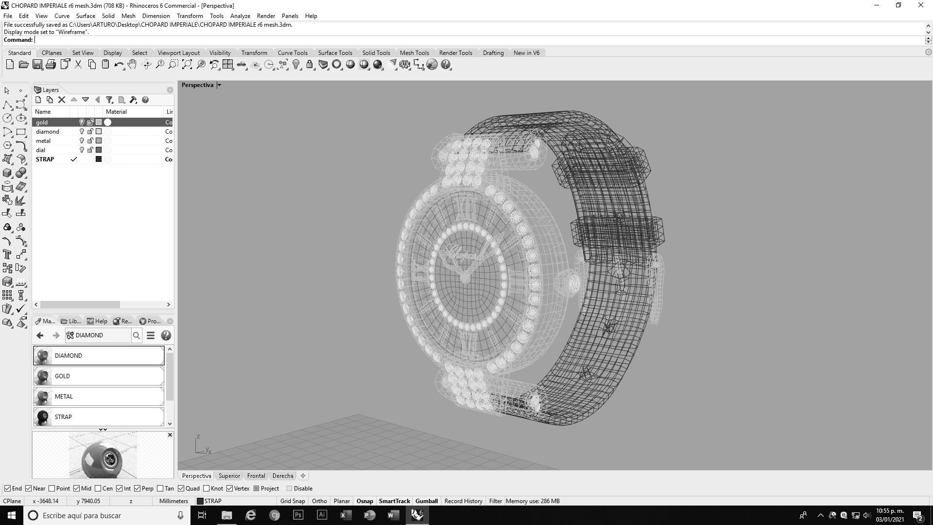 Chopard Imperiale Watch Low-poly 3D model_17