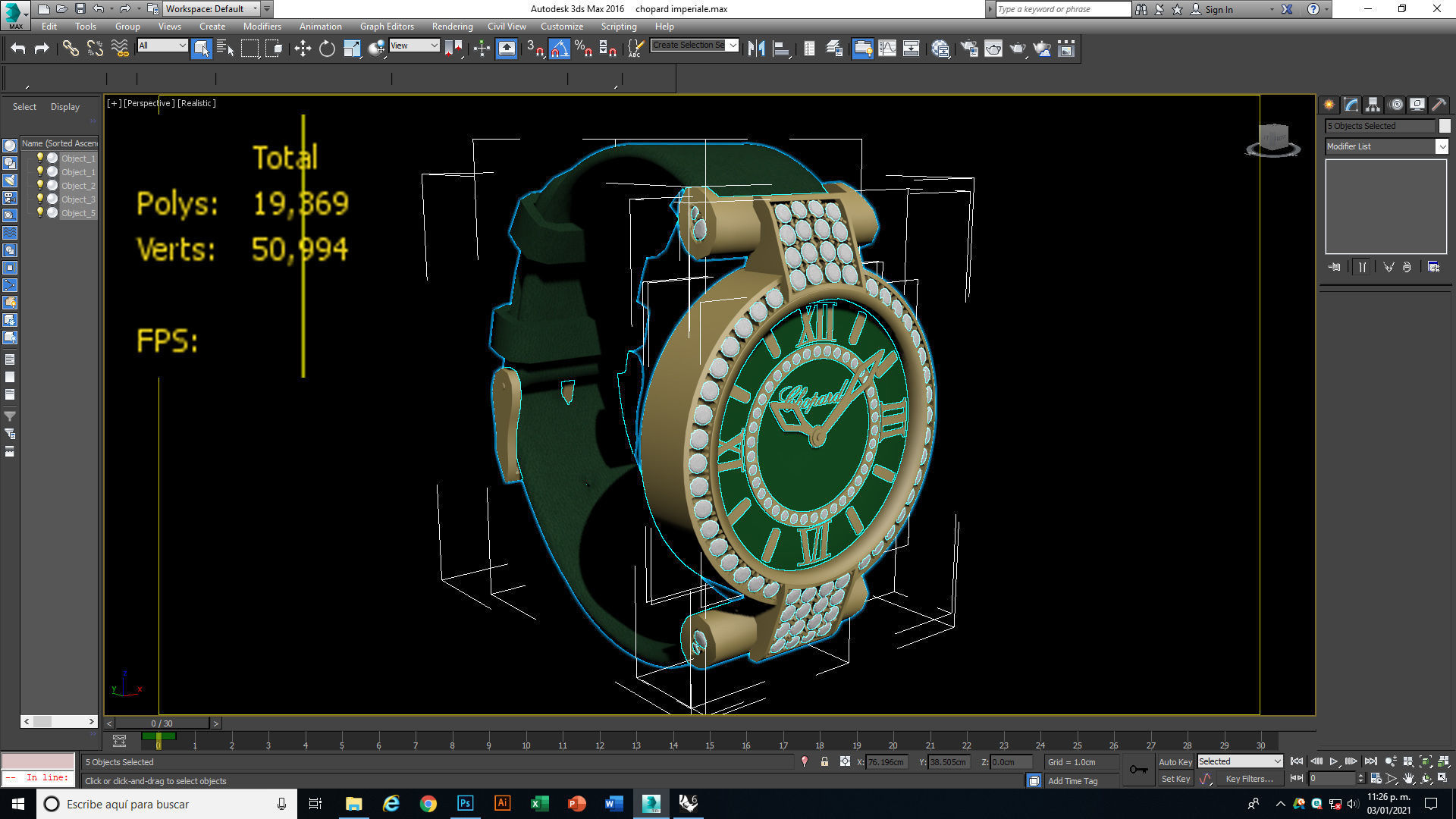 Chopard Imperiale Watch Low-poly 3D model_8