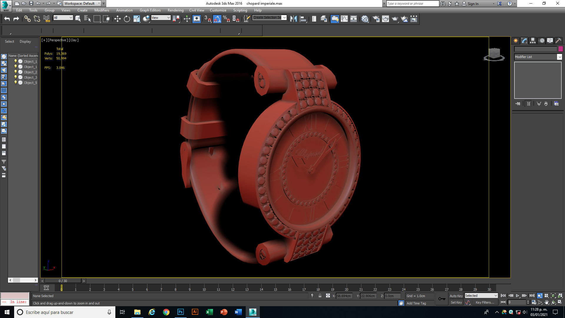 Chopard Imperiale Watch Low-poly 3D model_10