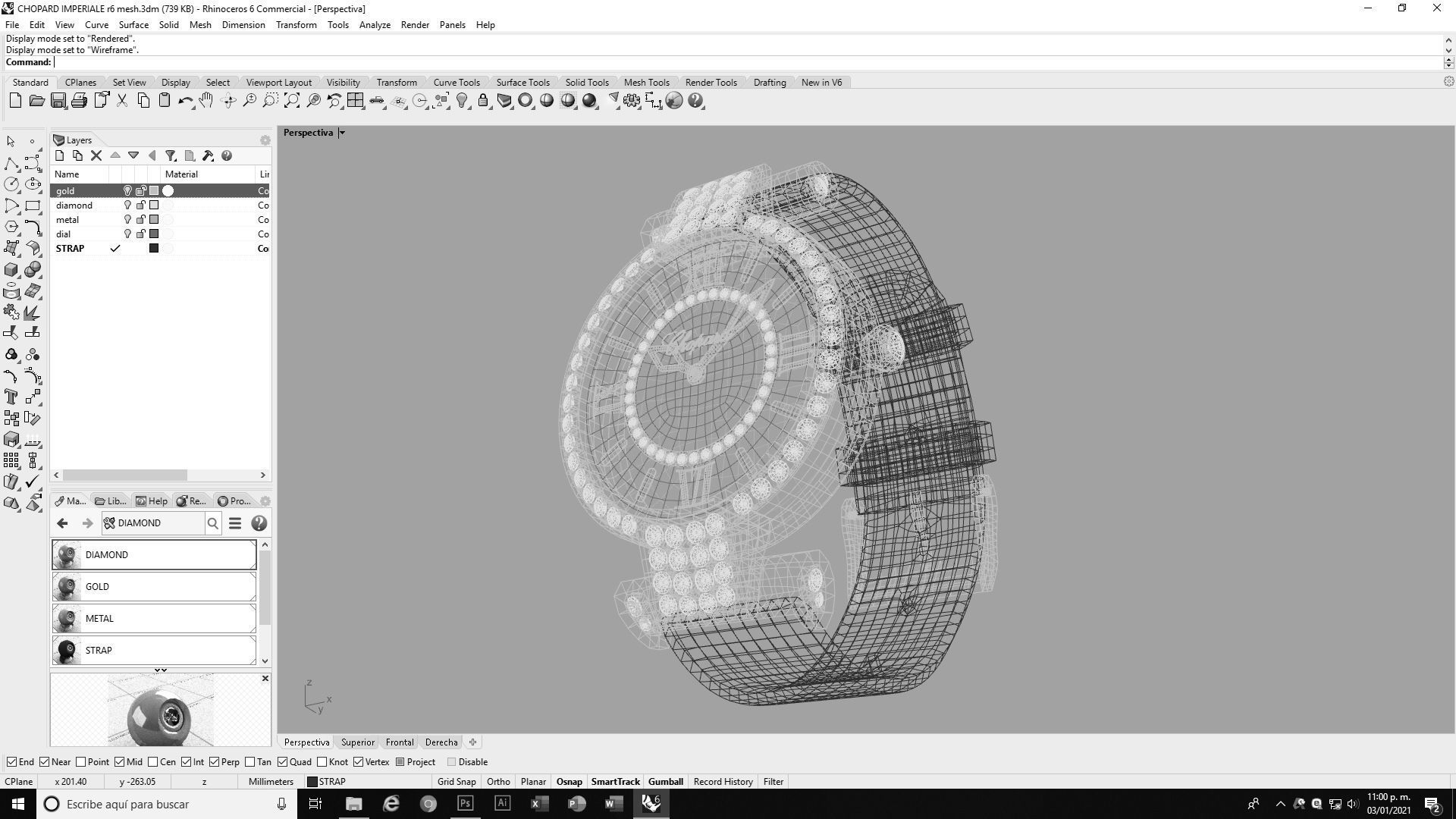Chopard Imperiale Watch Low-poly 3D model_24