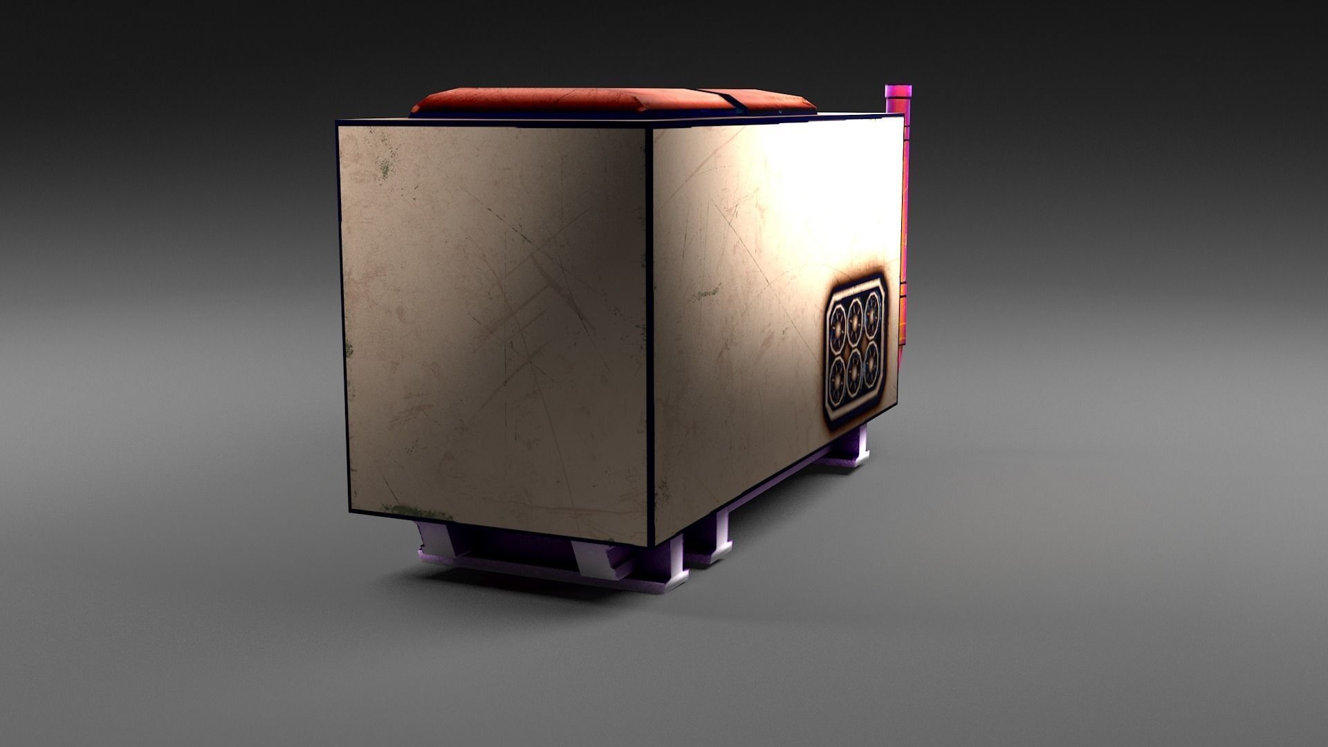 Cartoon Electricity generator Low-poly 3D model_2