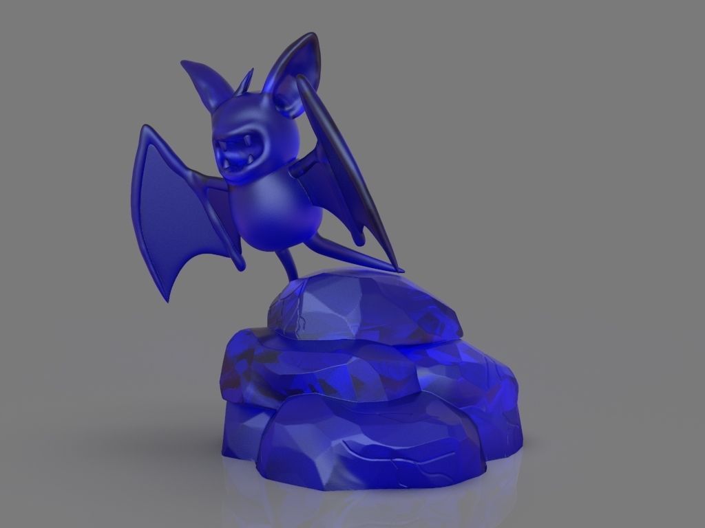 Pokemon Zubat and ZBrush Timelapse 3D print model_1