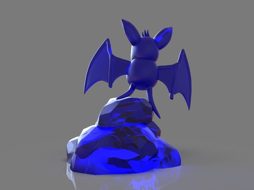 Pokemon Zubat and ZBrush Timelapse 3D print model_4