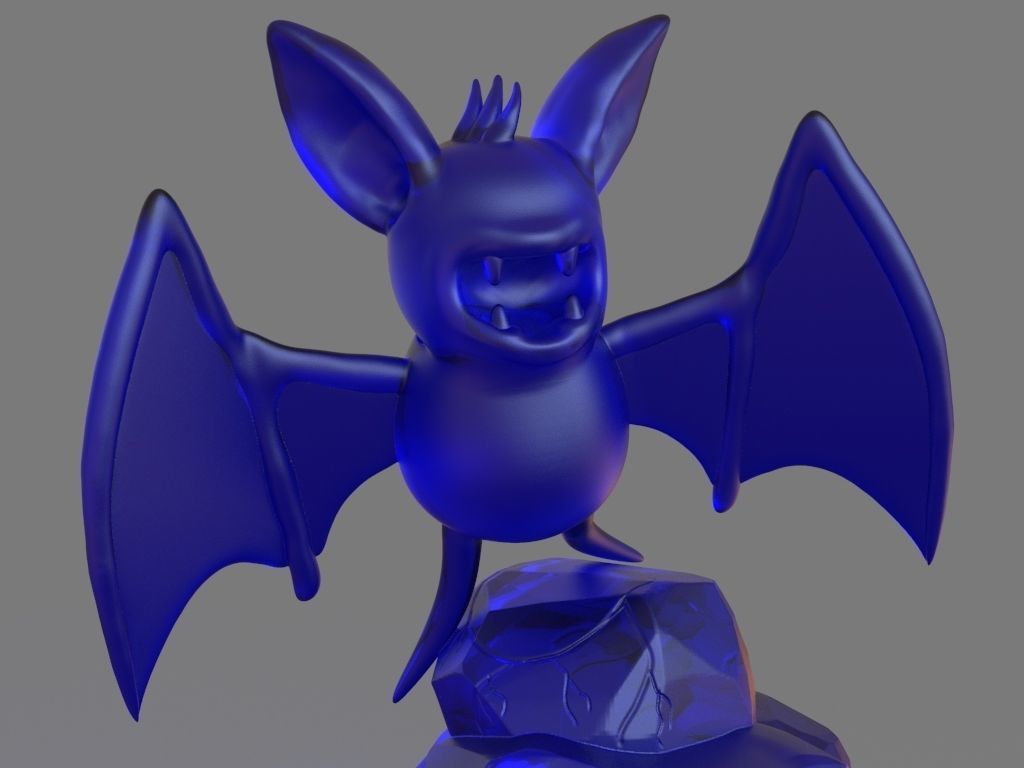 Pokemon Zubat and ZBrush Timelapse 3D print model_9