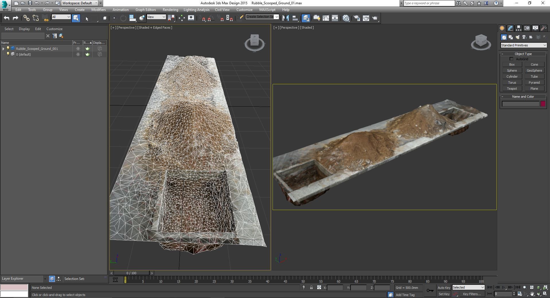 Rubble Scooped Ground 01 asset for environment and city detail 3D model_3