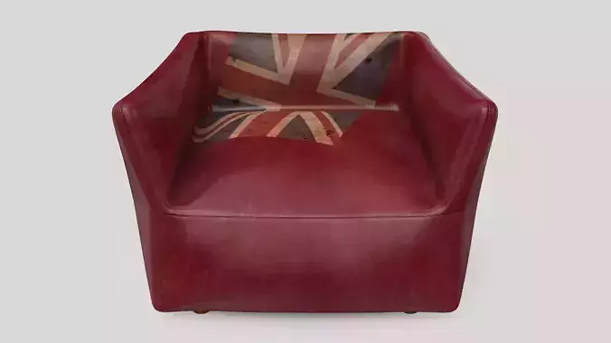 armchair leather chair with british flag